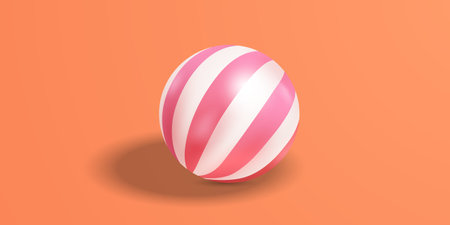 BackgroundBeach Ball3D vector illustrationのイラスト素材