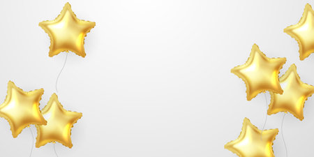 golden star balloon background for celebration party decoration vector illustrationのイラスト素材
