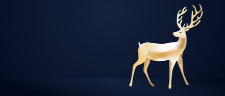 Beautiful golden deer design vector illustrationのイラスト素材