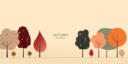 beautiful autumn scene background vector illustrationのイラスト素材