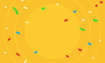Colorful confetti and zigzag ribbon falling from above Streamers, tinsel vectorのイラスト素材