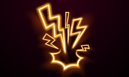 lightning light effect background realistic flash with lightning electric explosion vector illustrationのイラスト素材