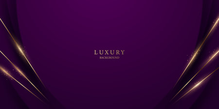 purple abstract background with luxury golden elements vector illustrationのイラスト素材