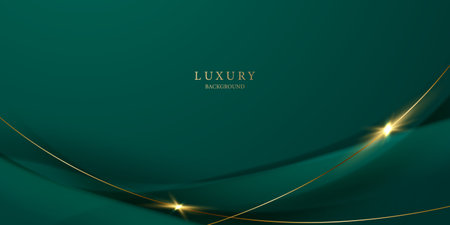 green abstract background design with elegant golden elements vector illustrationのイラスト素材
