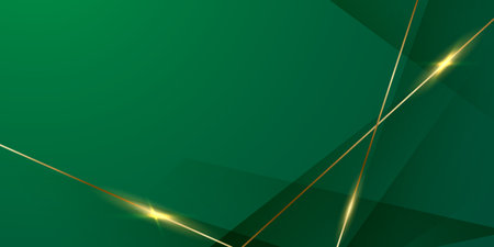 green abstract background design with elegant golden elements vector illustrationのイラスト素材