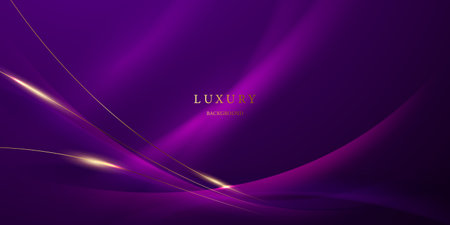 purple abstract background with luxury golden elements vector illustrationのイラスト素材