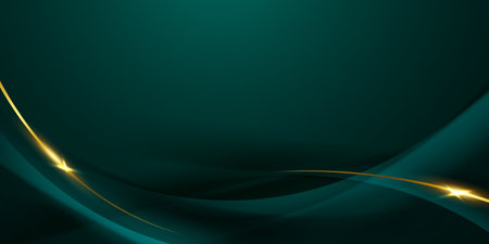 green abstract background design with elegant golden elements vector illustrationのイラスト素材