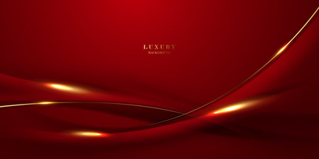 Abstract background design modern red and gold geometric elements vector illustrationのイラスト素材