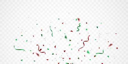 beautiful red and green confetti background for festival decoration vector illustrationのイラスト素材