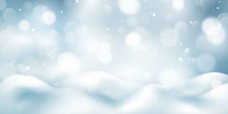 Christmas background decorated with white snow Vector illustrationのイラスト素材