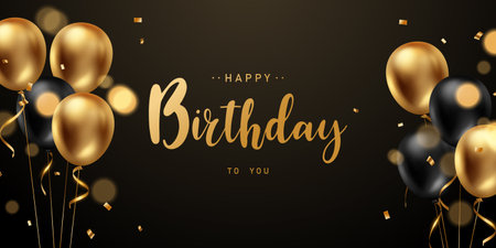 Celebrate your birthday background with beautiful balloons vector illustration.のイラスト素材