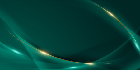 green abstract background design with elegant golden elements vector illustrationのイラスト素材