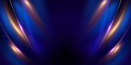 blue abstract background with luxury golden elements vector illustrationのイラスト素材