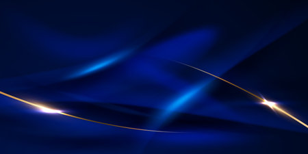 blue abstract background with luxury golden elements vector illustrationのイラスト素材