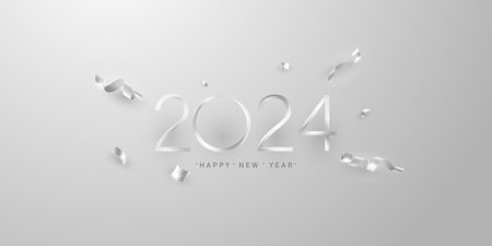 happy new year 2024 with elegant typography design template 2024 new year celebration ideas for greeting card banners and post templates.のイラスト素材