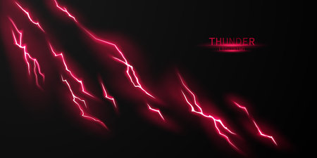 lightning light effect background realistic flash with lightning electric explosion vector illustrationのイラスト素材