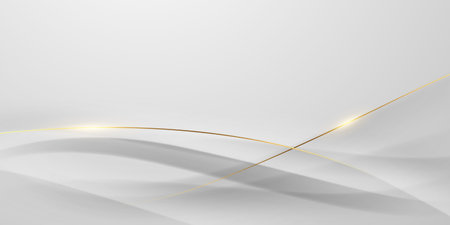 white abstract background With luxurious golden lines vector illustrationのイラスト素材