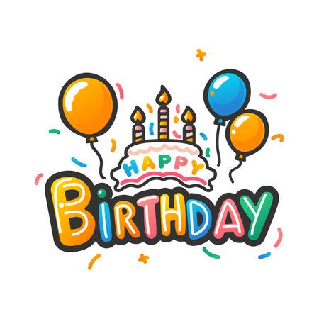 Celebrate your birthday background with beautiful balloons vector illustration.のイラスト素材