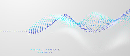 point flow particle wave curve pattern concept of technology modern illustrationsのイラスト素材