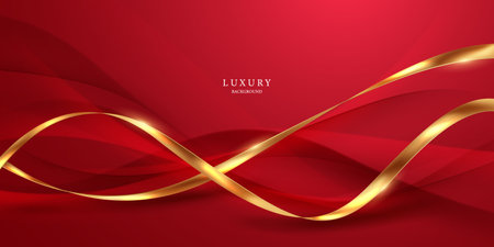 Abstract background design modern red and gold geometric elements vector illustrationのイラスト素材