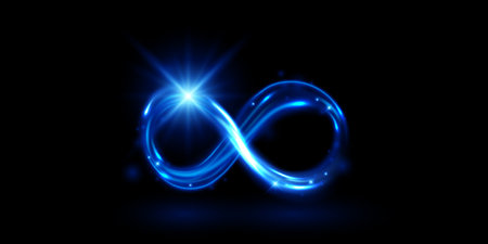 Shining infinity symbol light effect design Elegant sign, vector illustration
