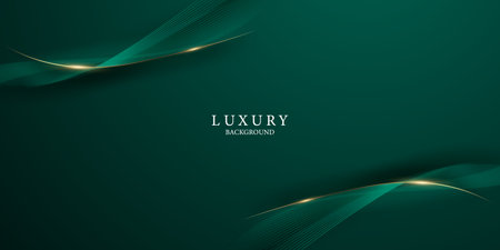green abstract background design with elegant golden elements vector illustrationのイラスト素材