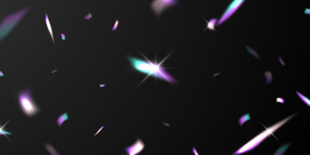 Colorful confetti and zigzag ribbons falling from above Streamers, tinsel vectorのイラスト素材