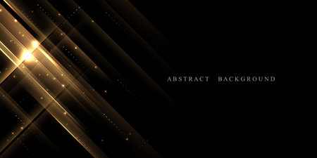Abstract modern design black background with luxury golden elements vector illustration.のイラスト素材