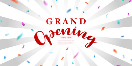 Design your opening card with ribbon. Vector illustration Beautiful business banner templateのイラスト素材