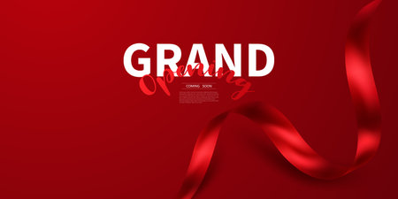 Design your opening card with ribbon. Vector illustration Beautiful business banner templateのイラスト素材
