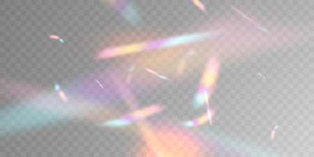 Multicolored light effect and zigzag ribbons falling from above on streamer, tinsel vectorのイラスト素材