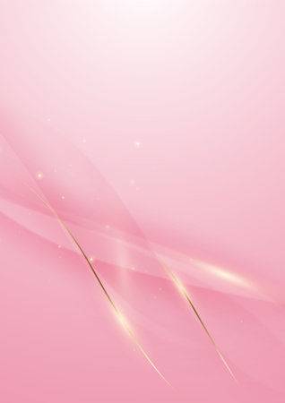 Abstract background design, modern pink and gold geometric element design.のイラスト素材
