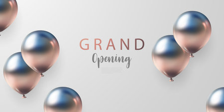 Design your opening card with beautiful business banner vector illustration balloons.のイラスト素材