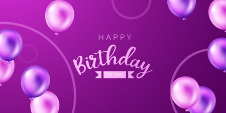 Celebrate your birthday background with beautiful balloon vector illustration.のイラスト素材