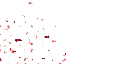Celebration background with confetti vector beautiful red paperのイラスト素材