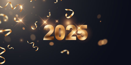 Happy New Year 2025 background. Elegant design. Vector illustration of festivalのイラスト素材