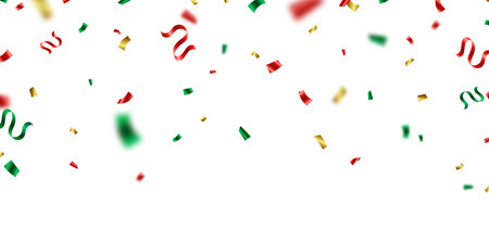 Celebration background with red and green confetti Beautiful Festival Illustration Vectorのイラスト素材