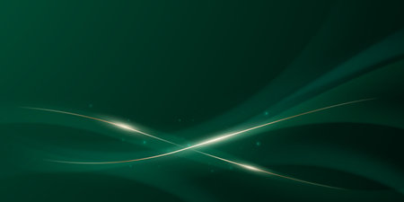 green abstract background design with elegant golden elements vector illustrationのイラスト素材