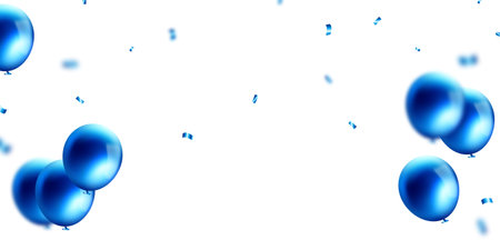 Banner template vector background design beautiful blue 3d balloon illustrationのイラスト素材
