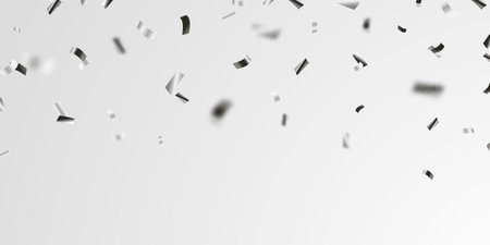 confetti background Stunning silver color that zigzags down in celebration. Festive decoration vector illustrationのイラスト素材