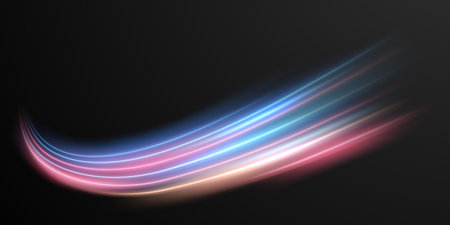 beautiful light speed line background on black background abstract design vector illustrationのイラスト素材