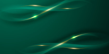 green abstract background design with elegant golden elements vector illustrationのイラスト素材