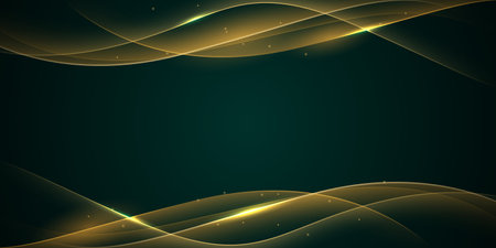green abstract background design with elegant golden elements vector illustrationのイラスト素材