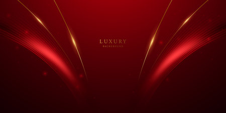 Abstract background design modern red and gold geometric elements vector illustrationのイラスト素材