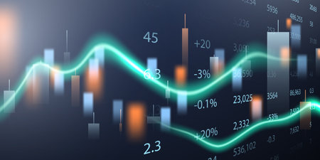 business vector illustration design Stock market charts or Forex trading charts for business and finance ideas.のイラスト素材