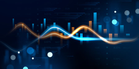business vector illustration design Stock market charts or Forex trading charts for business and finance ideas.のイラスト素材