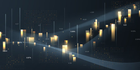 business vector illustration design Stock market charts or Forex trading charts for business and finance ideas.のイラスト素材