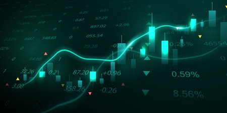 business vector illustration design Stock market charts or Forex trading charts for business and finance ideas.のイラスト素材