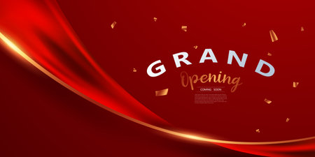 Design your opening card with luxury ribbon. Beautiful business banner vector illustration.のイラスト素材