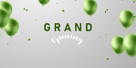 Design your opening card with balloons. Beautiful business banner vector illustration.のイラスト素材